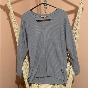 LOFT Blue V-Neck Blouse